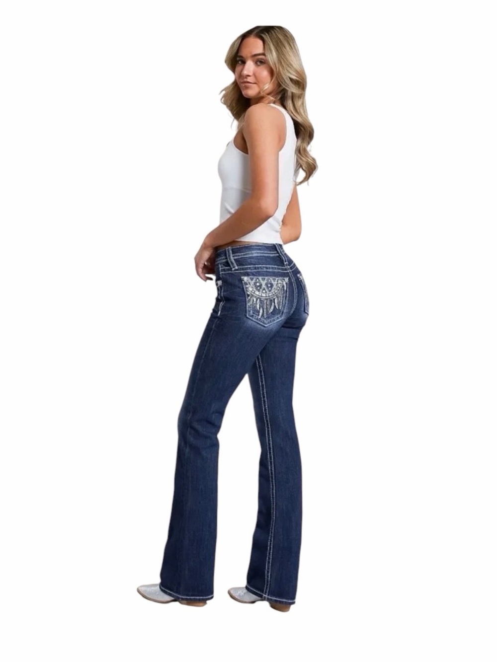 Miss Me Bootcut Jeans 31 x 32
Dark Wash New Dreamcatcher Embroidered Embellished